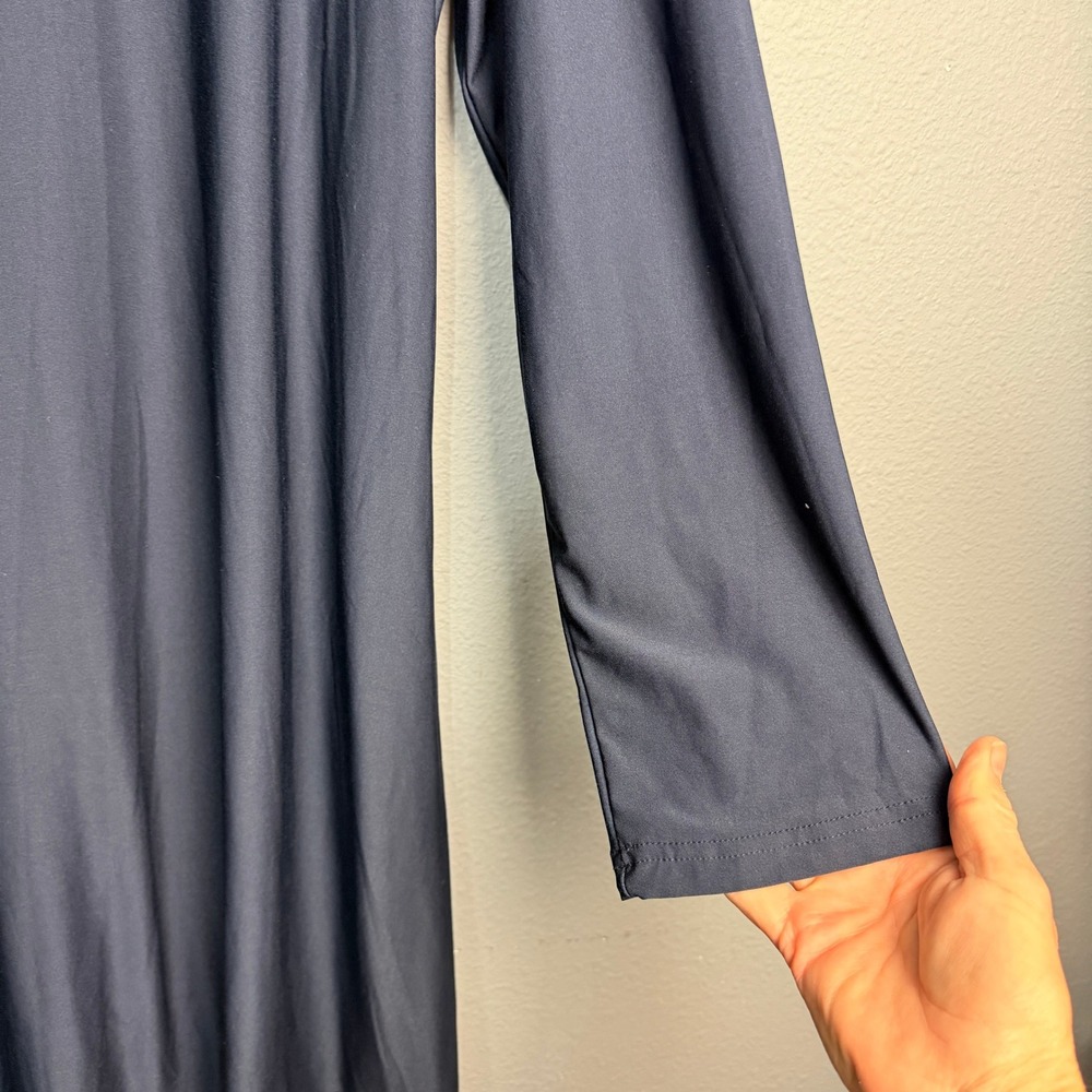 Azalea by Firmiana Navy Blue Long SL Tunic Dress Plus Size 2X Polyester‎ Spandex - Picture 2 of 10